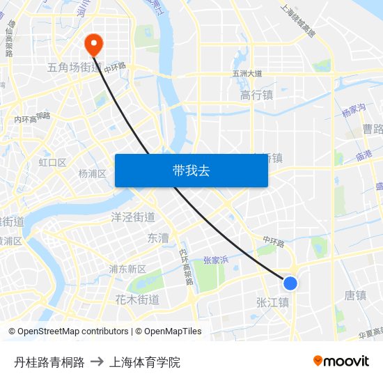 丹桂路青桐路 to 上海体育学院 map