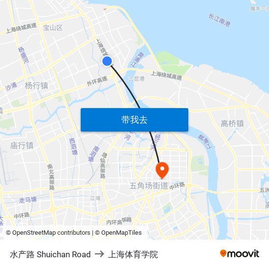 水产路 Shuichan Road to 上海体育学院 map