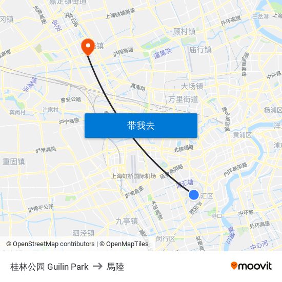 桂林公园 Guilin Park to 馬陸 map