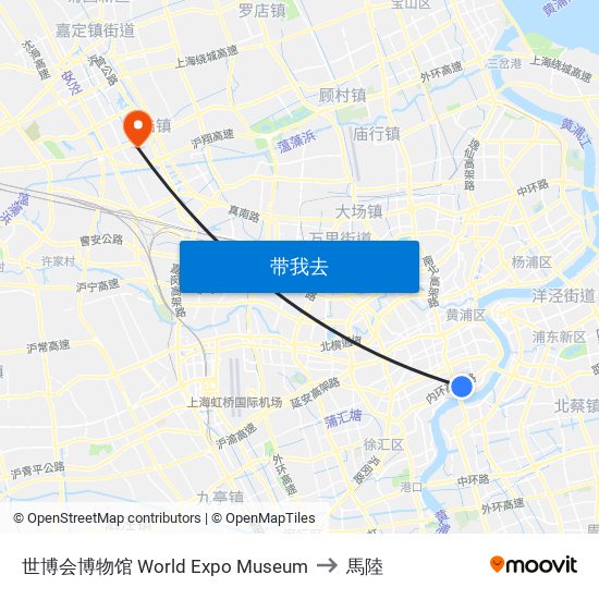 世博会博物馆 World Expo Museum to 馬陸 map