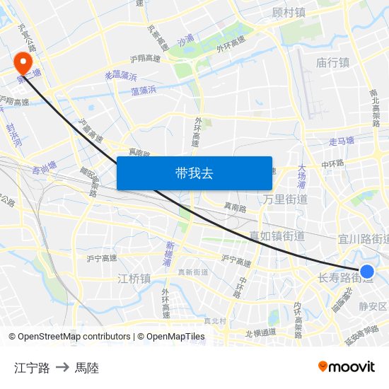江宁路 to 馬陸 map
