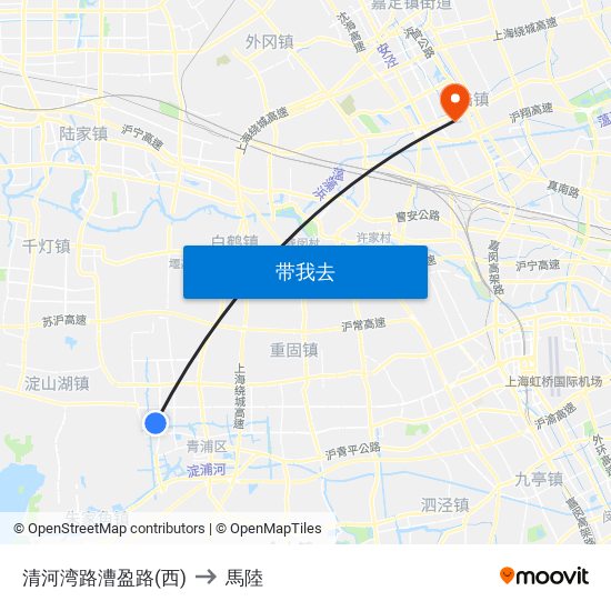 清河湾路漕盈路(西) to 馬陸 map