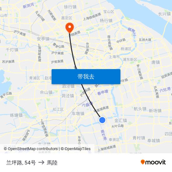 兰坪路, 54号 to 馬陸 map