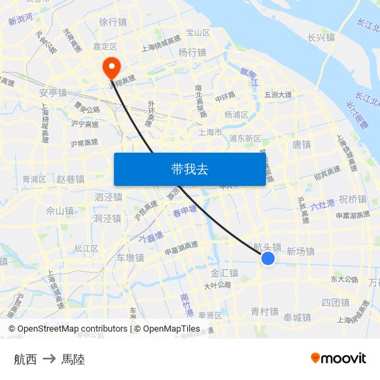 航西 to 馬陸 map