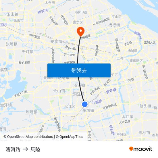 漕河路 to 馬陸 map