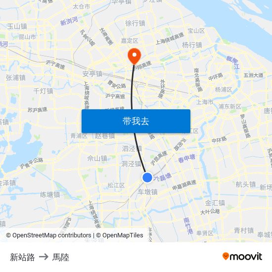 新站路 to 馬陸 map