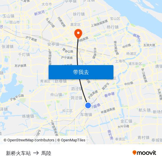 新桥火车站 to 馬陸 map