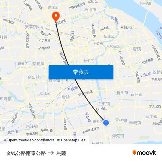 金钱公路南奉公路 to 馬陸 map