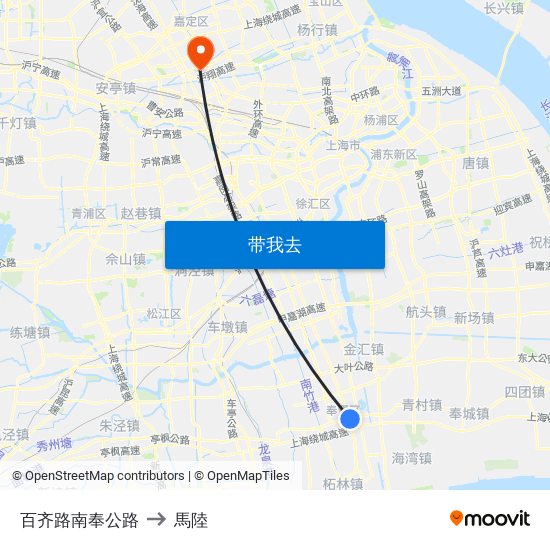 百齐路南奉公路 to 馬陸 map