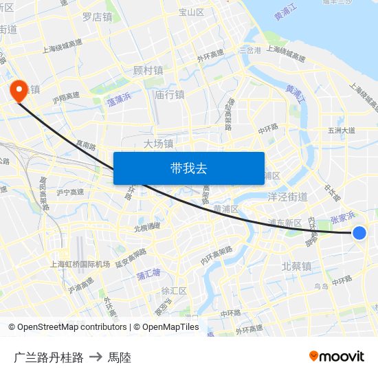 广兰路丹桂路 to 馬陸 map