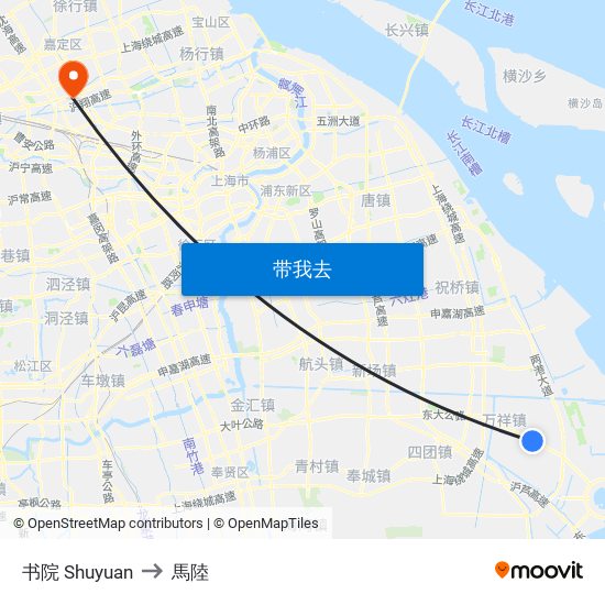书院 Shuyuan to 馬陸 map