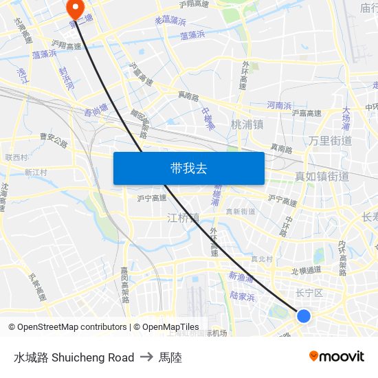 水城路 Shuicheng Road to 馬陸 map
