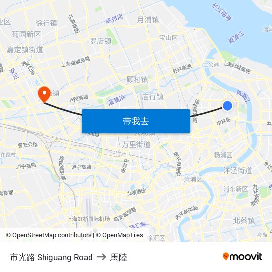 市光路 Shiguang Road to 馬陸 map