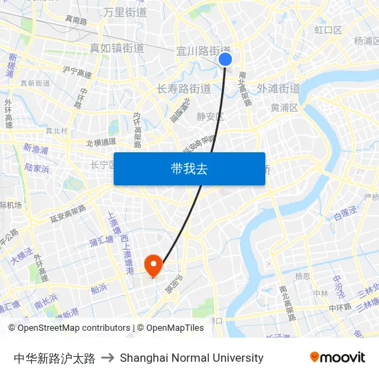 中华新路沪太路 to Shanghai Normal University map