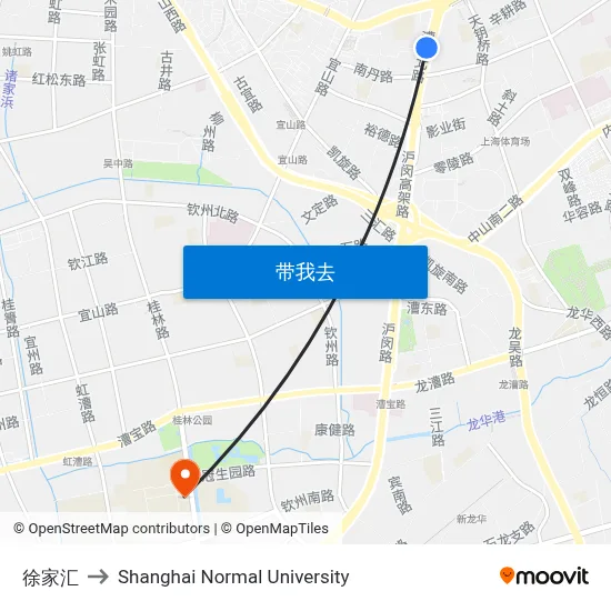 徐家汇 to Shanghai Normal University map