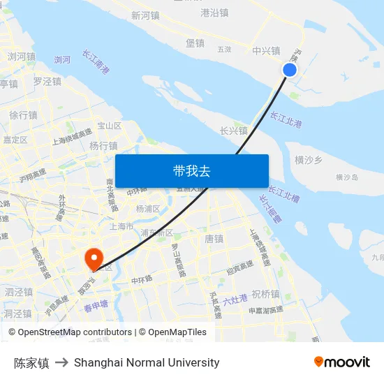 陈家镇 to Shanghai Normal University map