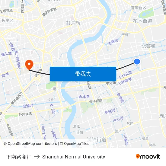 下南路商汇 to Shanghai Normal University map