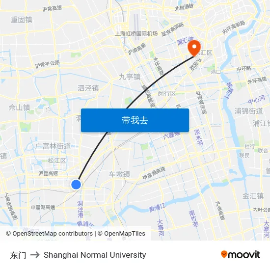 东门 to Shanghai Normal University map