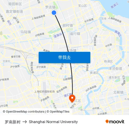 罗南新村 to Shanghai Normal University map