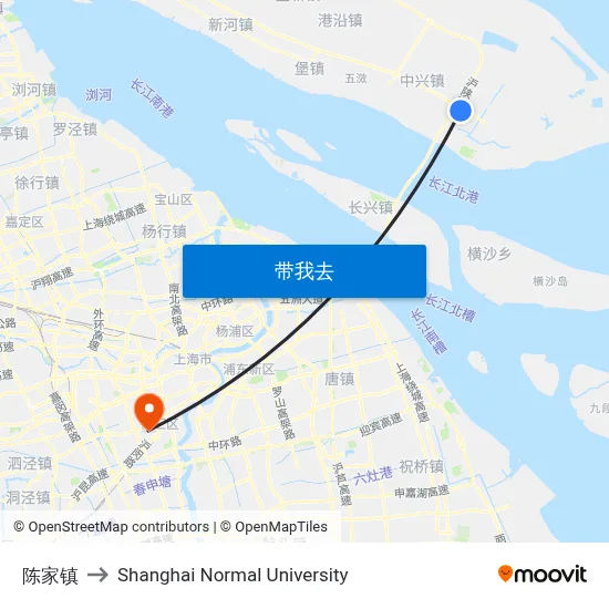 陈家镇 to Shanghai Normal University map