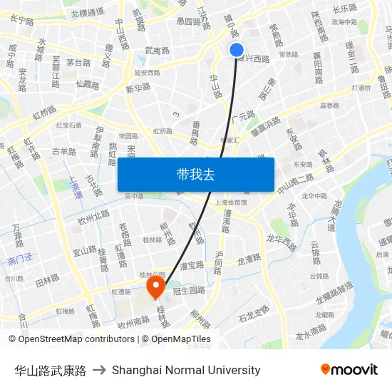 华山路武康路 to Shanghai Normal University map
