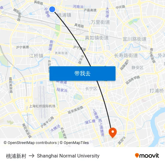 桃浦新村 to Shanghai Normal University map