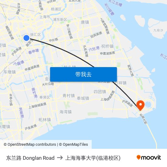 东兰路 Donglan Road to 上海海事大学(临港校区) map