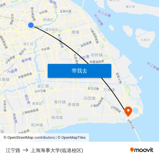 江宁路 to 上海海事大学(临港校区) map