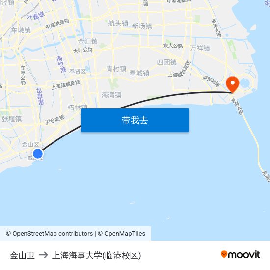 金山卫 to 上海海事大学(临港校区) map