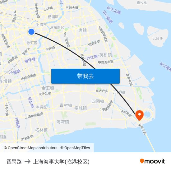番禺路 to 上海海事大学(临港校区) map