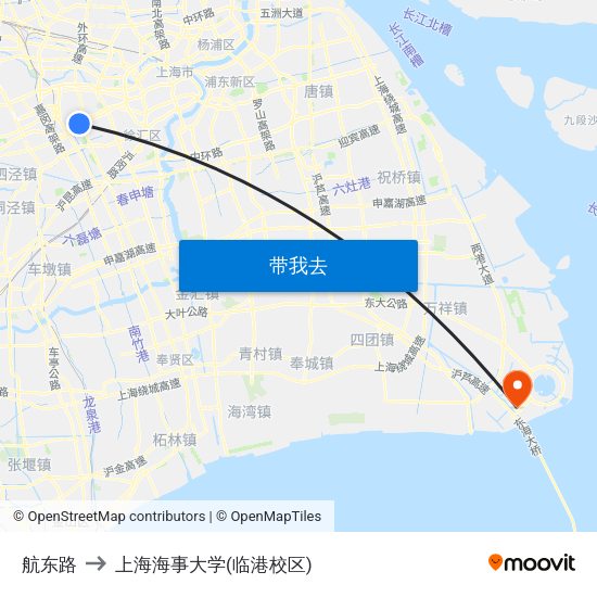 航东路 to 上海海事大学(临港校区) map