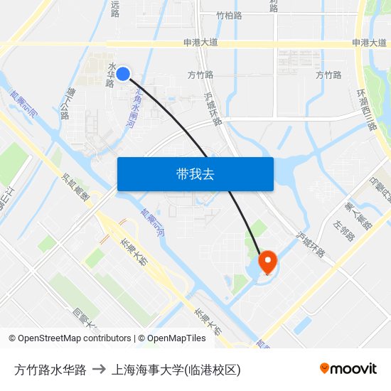 方竹路水华路 to 上海海事大学(临港校区) map