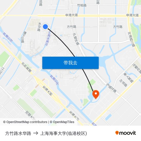 方竹路水华路 to 上海海事大学(临港校区) map