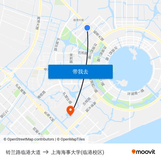 铃兰路临港大道 to 上海海事大学(临港校区) map