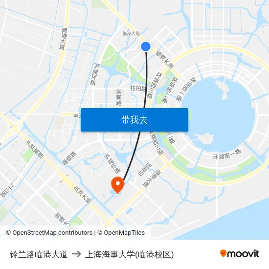 铃兰路临港大道 to 上海海事大学(临港校区) map
