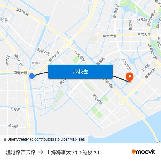 渔港路芦云路 to 上海海事大学(临港校区) map