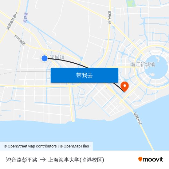 鸿音路彭平路 to 上海海事大学(临港校区) map