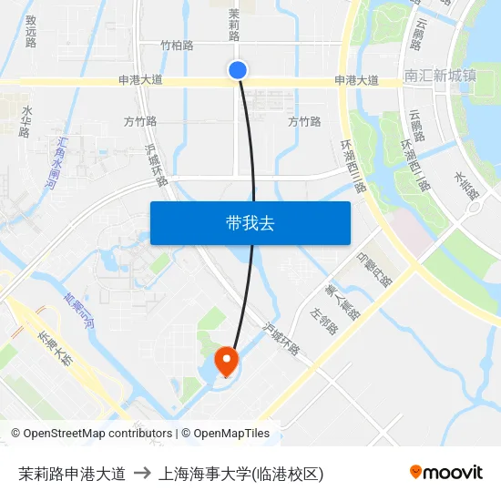 茉莉路申港大道 to 上海海事大学(临港校区) map