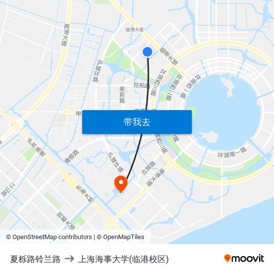 夏栎路铃兰路 to 上海海事大学(临港校区) map