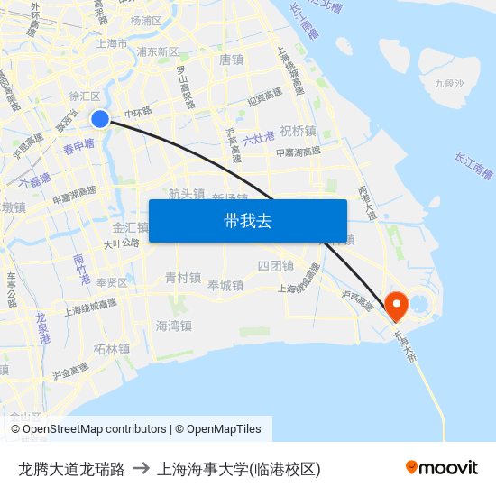 龙腾大道龙瑞路 to 上海海事大学(临港校区) map