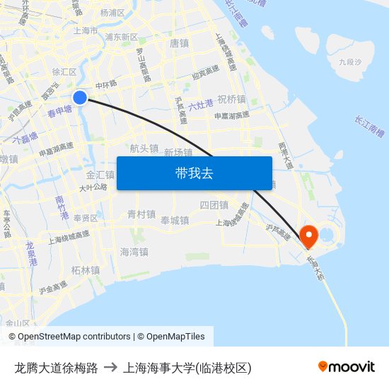 龙腾大道徐梅路 to 上海海事大学(临港校区) map
