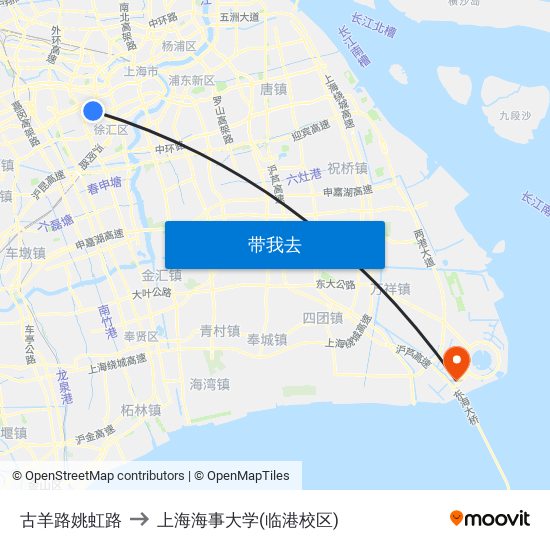 古羊路姚虹路 to 上海海事大学(临港校区) map