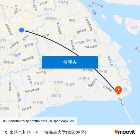 虹泉路合川路 to 上海海事大学(临港校区) map