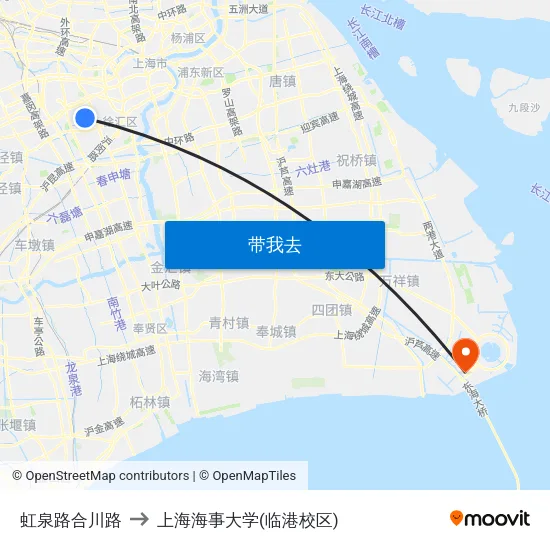虹泉路合川路 to 上海海事大学(临港校区) map