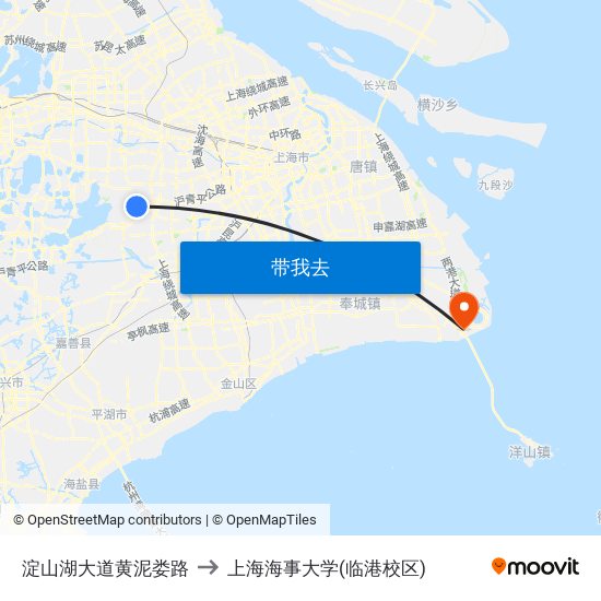 淀山湖大道黄泥娄路 to 上海海事大学(临港校区) map