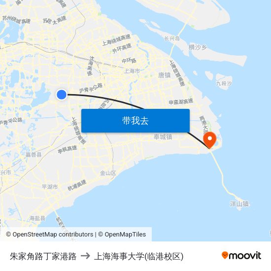 朱家角路丁家港路 to 上海海事大学(临港校区) map