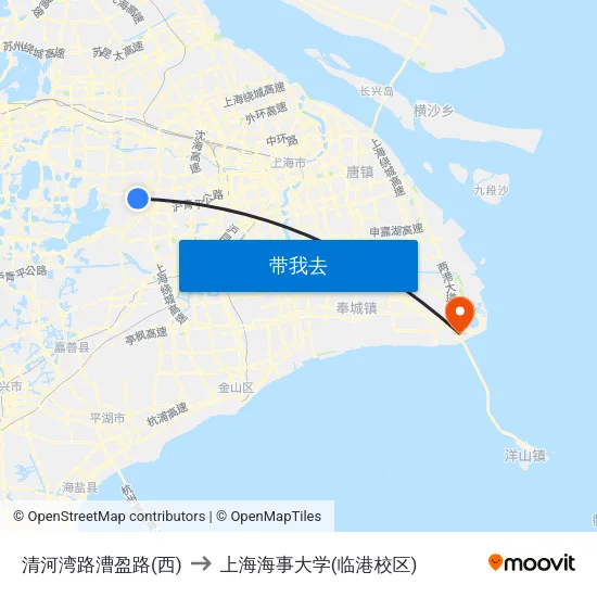 清河湾路漕盈路(西) to 上海海事大学(临港校区) map