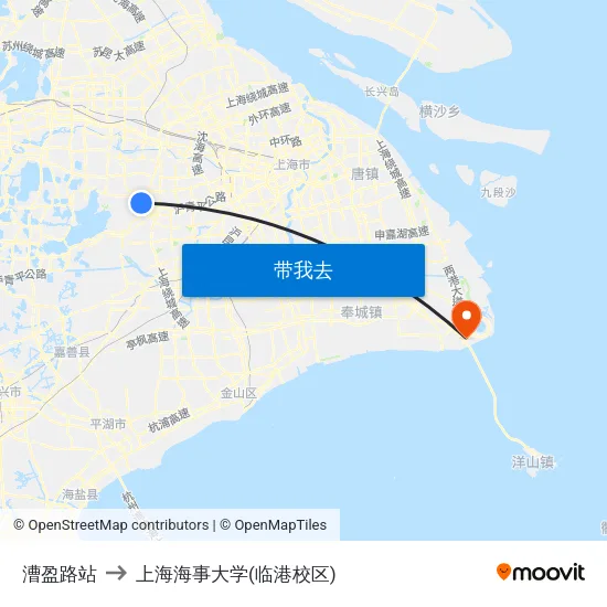 漕盈路站 to 上海海事大学(临港校区) map