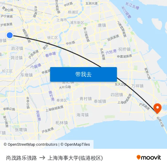 尚茂路乐强路 to 上海海事大学(临港校区) map