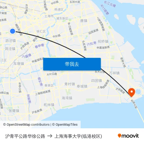沪青平公路华徐公路 to 上海海事大学(临港校区) map
